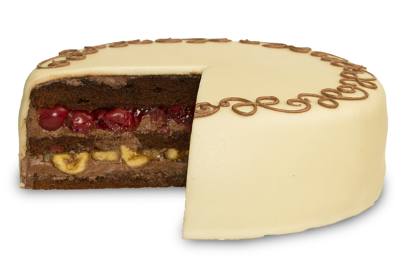 Marcipánová torta bezlepková banán-jahody