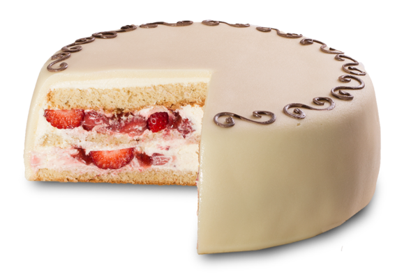 marcipánová torta s jahodami