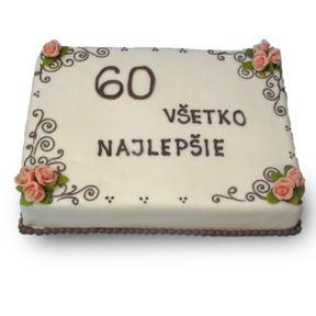 Narodeninová torta č.131 Počet porcií 48-62 ks CENA: 196 €